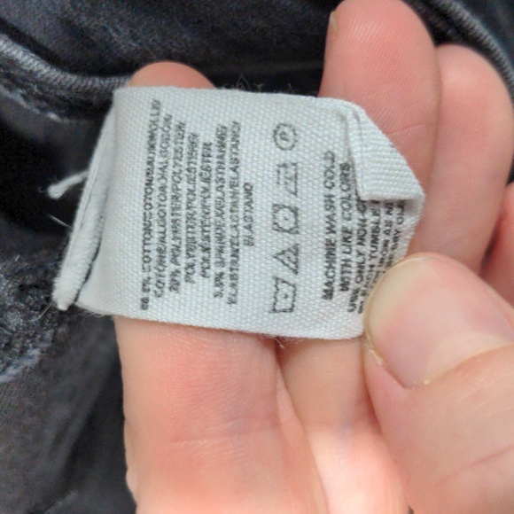 Free People Women's High Waisted Raw Hem Jeggings Size 31 Black Stretchy *Flaw* - Picture 8 of 8